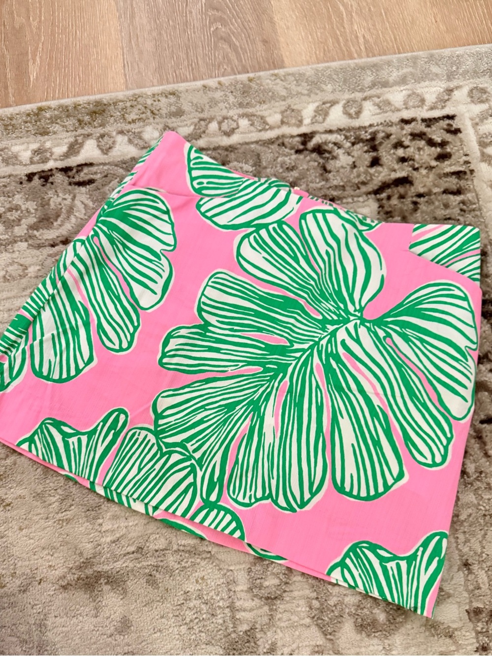 Lilly Pulitzer Pink and Green Tropical Print Skirt